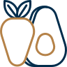 Symbol für Birne und Avokado